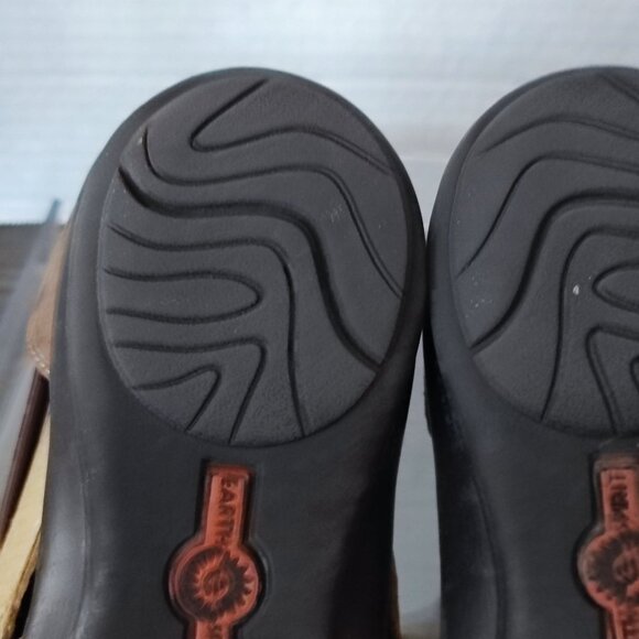 Earth Spirit Low Heel 6.5 Cross Strap Brown Woven Strappy Comfort Boho Sandals - Picture 12 of 12